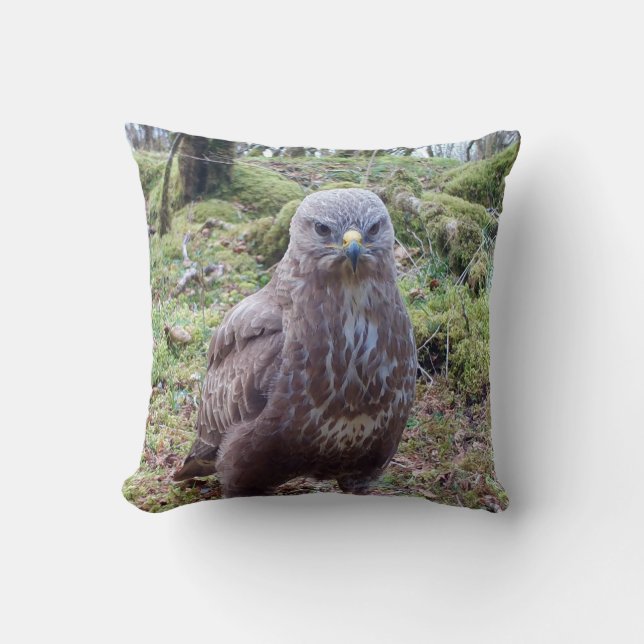 Humorous Buzzard With Attitude Angry Bird Portrait Cushion (Front)