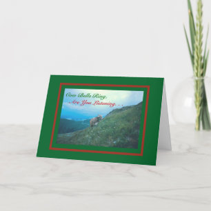HUMOROUS CHRISTMAS CARD/ "COW BELLS RING, ARE YOU HOLIDAY CARD