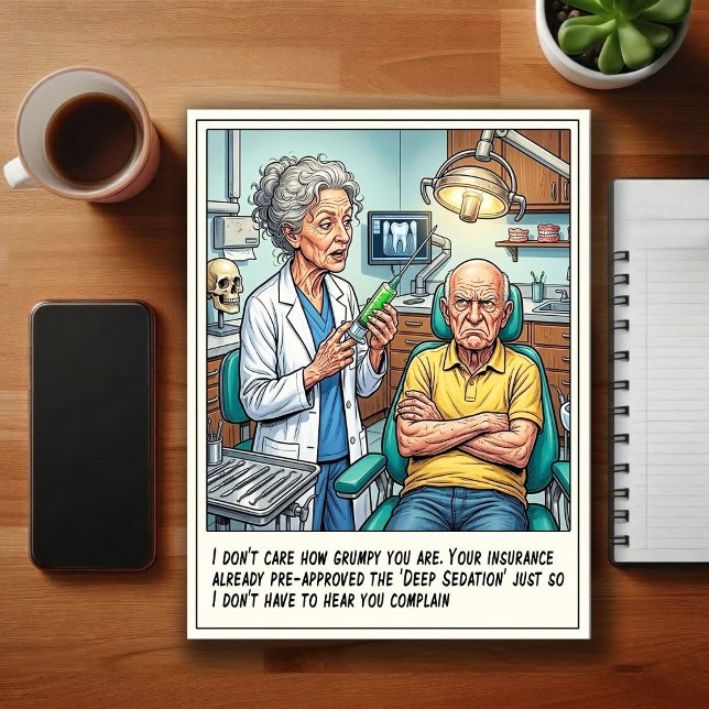 Humorous Dentist Office Cartoon Postcard (Creator Uploaded)