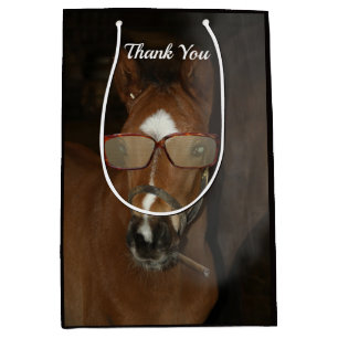 Humorous Horse Foal Smoking Cigar Gift Bag