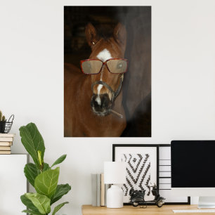 Humorous Horse Foal Smoking Cigar Poster