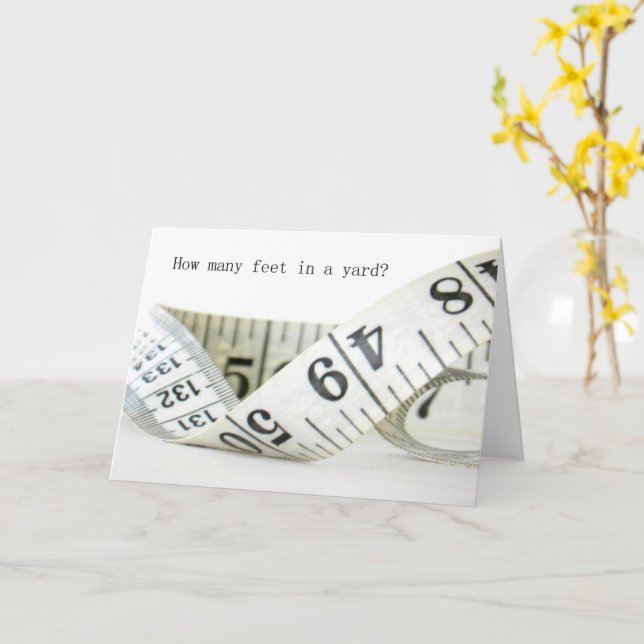 Humorous Measuring Tape Brazilian Card (Yellow Flower)