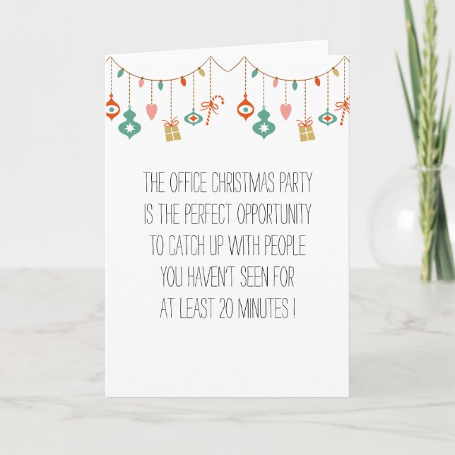 Humorous Office/Work Christmas Card Garland Design (Front)