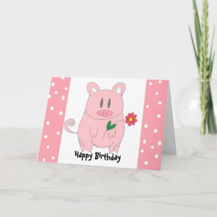 Humorous Piggy Birthday Card
