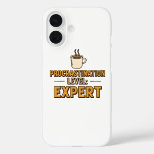 Humorous Procrastinator with Coffee iPhone 16 Case