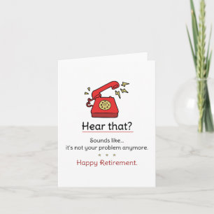 Humorous Retirement Retro Phone Not Your Prob Holiday Card