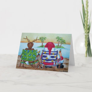 Humorous Santa and Reindeer Christmas Card