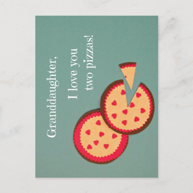 Humorous Valentine message for Granddaughter Holiday Postcard (Front)