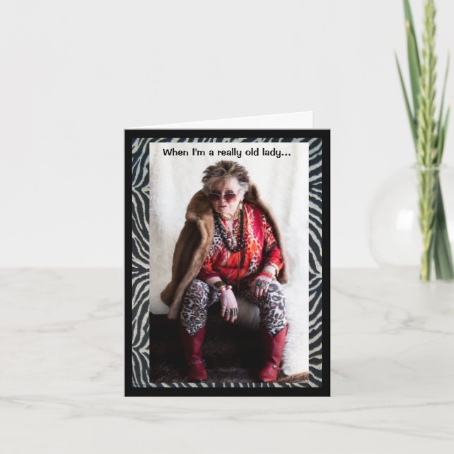 Humorusly growing older Folded Greeting Card (Front)