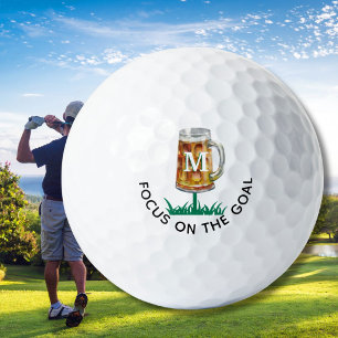 Humour 19th Tee Beer Mug Monogram Golf Balls