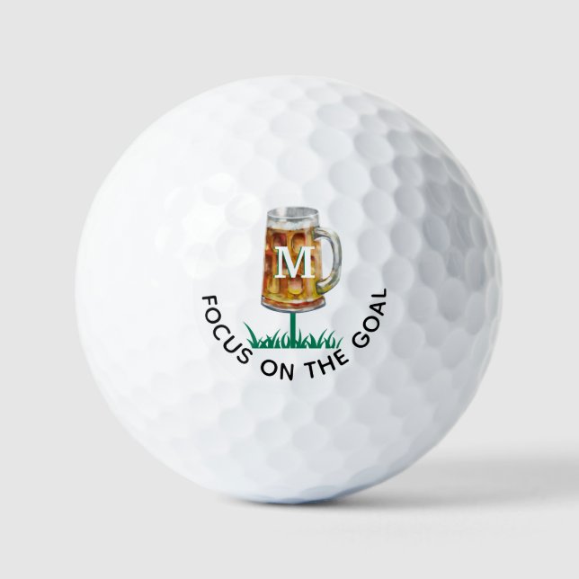 Humour 19th Tee Beer Mug Monogram Golf Balls (Front)