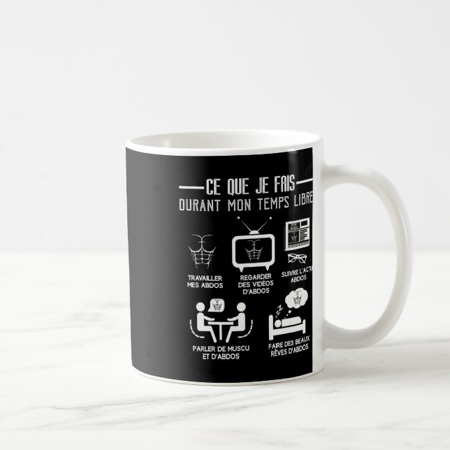 Humour Abs Bodybuilding Free Time Work 6-packs  Coffee Mug (Right)