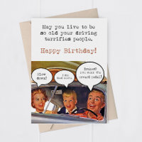 Humour Adult Dad Driving Birthday Greeting Card
