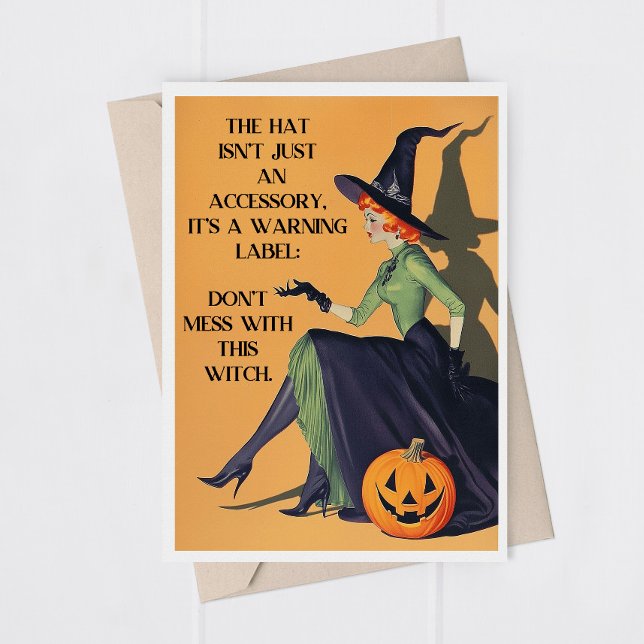 Humour Adult Halloween Witch Greeting Card (Creator Uploaded)