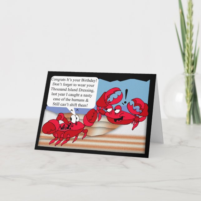 Humour Birthday Card with two crabs (Front)