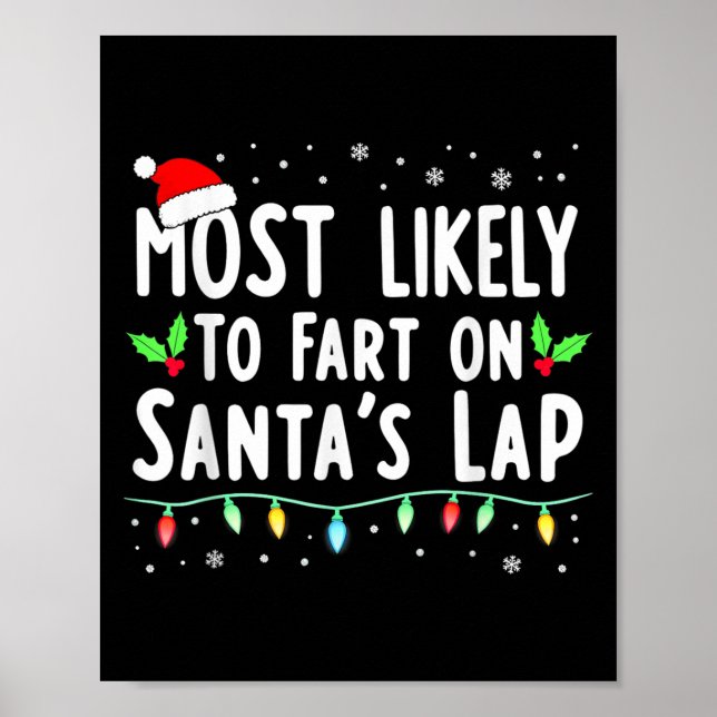 Humour Christmas Lights Most Likely To Fart On San Poster (Front)