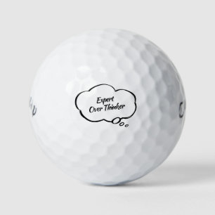 Humour Clever 'Expert Over Thinker' Fun Gift  Golf Balls
