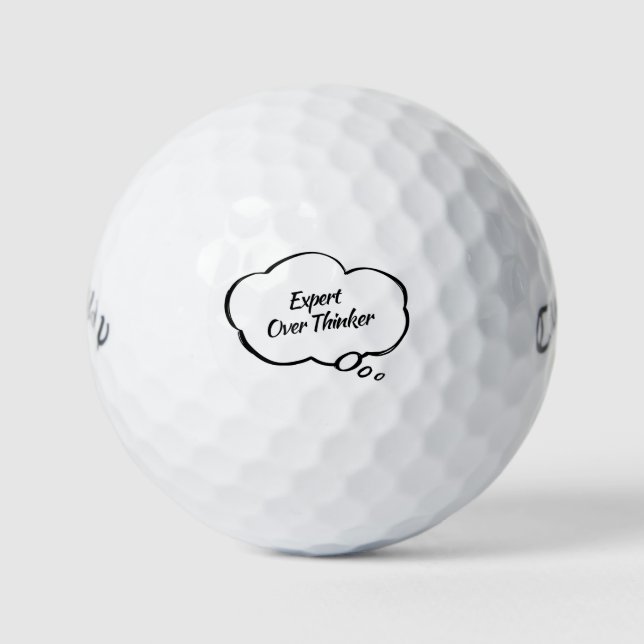 Humour Clever 'Expert Over Thinker' Fun Gift  Golf Balls (Front)