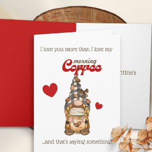 Humour Coffee Quote Cute Gnome Funny Valentines Da Card