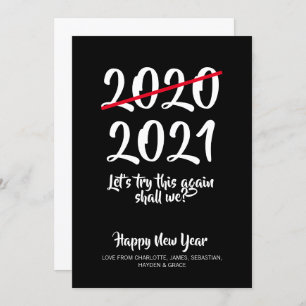 Humour Corona Virus 2020 2021 New Year Holiday Card