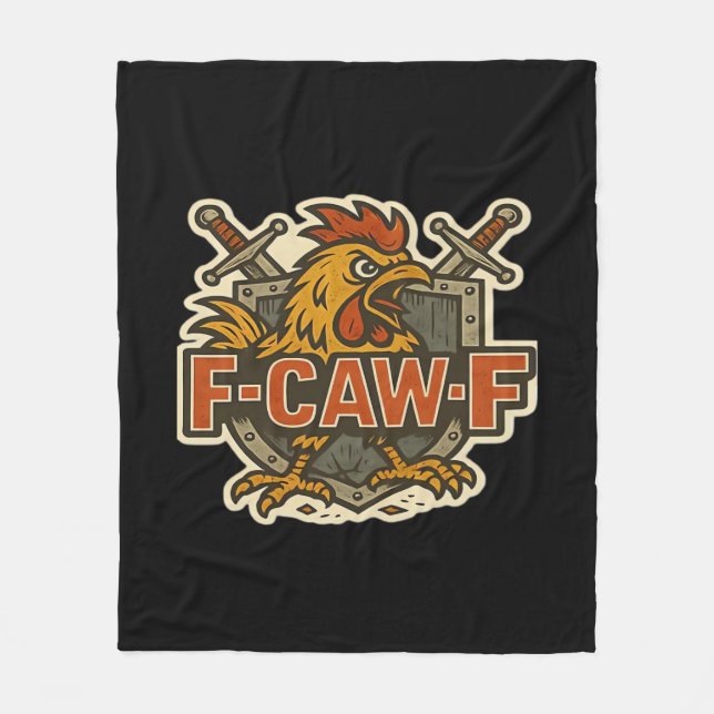 Humour Crow Funny Gothic F-Caw-F Fleece Blanket (Front)