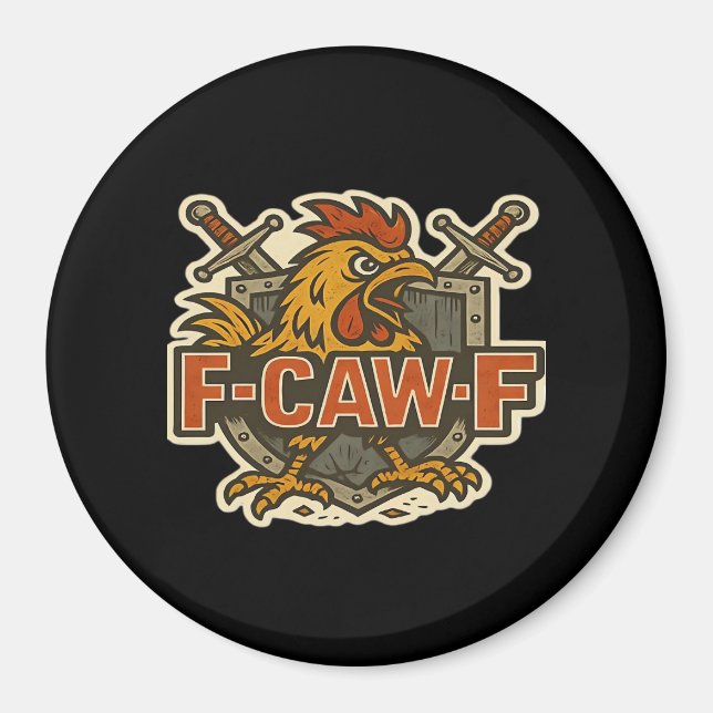 Humour Crow Funny Gothic F-Caw-F Magnet (Front)