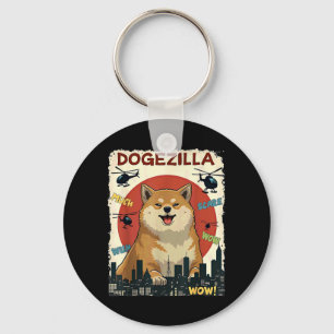 Humour Dogezilla Shiba Inu Dog Halloween Key Ring