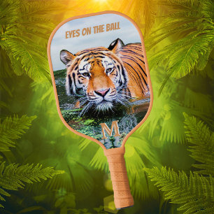 Humour Eyes on the Ball Tiger Monogram Pickleball Paddle