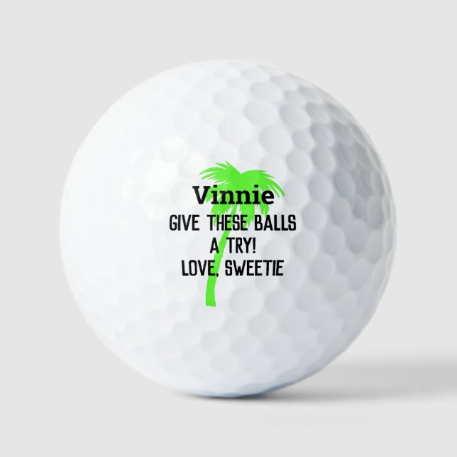 Humour fun personalised custom Golf Balls (Front)