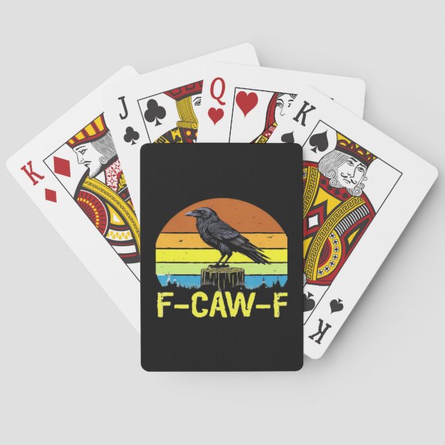 Humour Funny Crow F-Caw-F Gothic Playing Cards (Back)