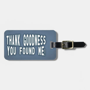 Humour Funny Travel Luggage Modern Blue Tag