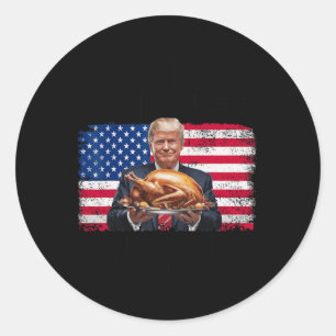 Humour Funny Trump Winner Winner Christmas Dinner Classic Round Sticker