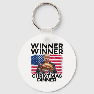 Humour Funny Trump Winner Winner Christmas Dinner Key Ring