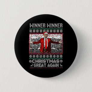 Humour Funny Trump Winner Winner Christmas Great A 6 Cm Round Badge