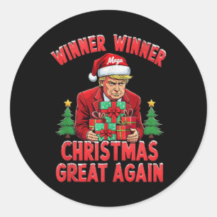 Humour Funny Trump Winner Winner Christmas Great A Classic Round Sticker