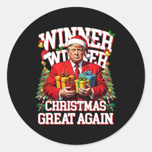 Humour Funny Trump Winner Winner Christmas Great A Classic Round Sticker