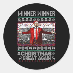 Humour Funny Trump Winner Winner Christmas Great A Classic Round Sticker