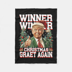 Humour Funny Trump Winner Winner Christmas Great A Fleece Blanket
