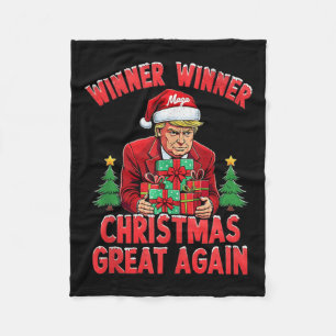Humour Funny Trump Winner Winner Christmas Great A Fleece Blanket