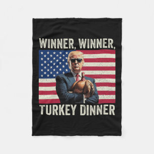 Humour Funny Trump Winner Winner Turkey Dinner Tha Fleece Blanket
