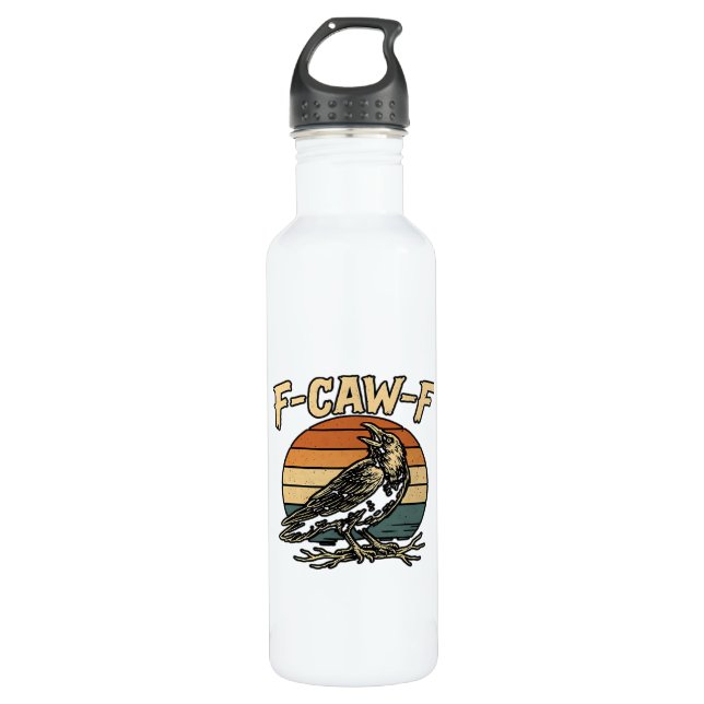 Humour Gothic F Caw F Funny Crow Creative Style 710 Ml Water Bottle (Front)