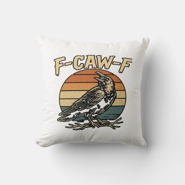 Humour Gothic F-Caw-F Funny Crow Essential Creativ Cushion (Front)