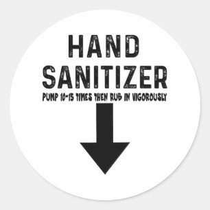 Humour Hand Sanitizer  Classic Round Sticker