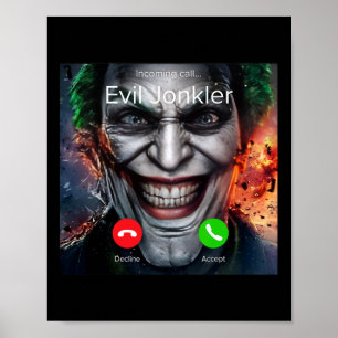 Humour Horror Incoming Call From Evil Jonkler Hall Poster