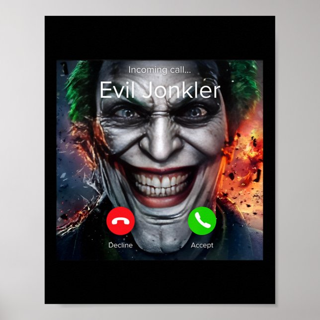 Humour Horror Incoming Call From Evil Jonkler Hall Poster (Front)