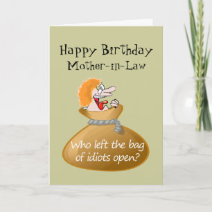 Humour Idiot Free Birthday for your Mother-in-Law Card