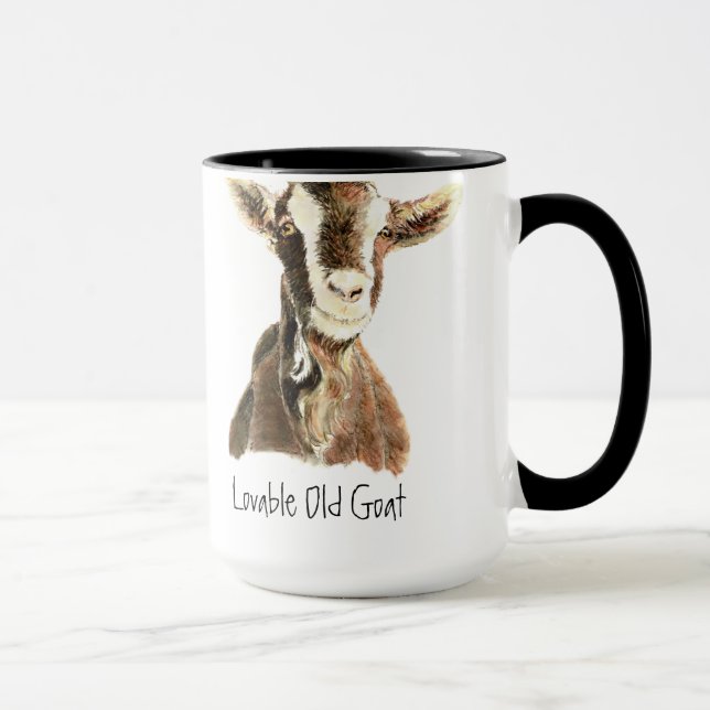Humour Loveable Old Goat, Animal, Farm Pet Mug (Right)