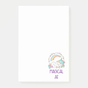 Humour - Magical AF. Unicorn, Rainbow & Cute Stuff Post-it Notes