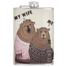 Humour Me Bear Flask