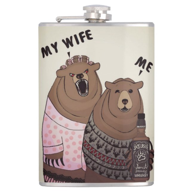Humour Me Bear Flask (Front)